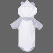 Infant Fine Jersey Raglan Bodysuit with Hood & Ears