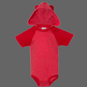 Infant Fine Jersey Raglan Bodysuit with Hood & Ears