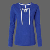 Women's Fine Jersey Lace-Up Long Sleeve T-Shirt