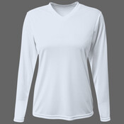 Women's USA-Made Deep V-Neck Long Sleeve T-Shirt
