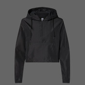 Women's Lightweight Quarter-Zip Pullover Crop Windbreaker