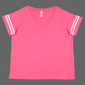 Women's Curvy Collection Vintage Football T-Shirt