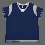 Women's Curvy Lace Up Fine Jersey Tee