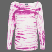 Women's French Terry Off-the-Shoulder Tie-Dyed Sweatshirt