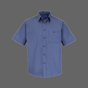 Men's Mini-Plaid Uniform Short Sleeve Shirt