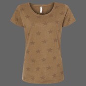 Women's Star Print Scoop Neck Tee