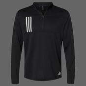 Men's 3-Stripes Double-Knit Quarter-Zip Pullover