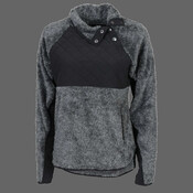Women's Quilted Fuzzy Fleece Snap Placket Pullover