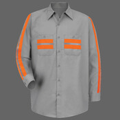 Men's Industrial Enhanced-Visibility Long Sleeve Work Shirt