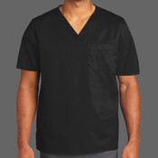 Unisex WorkFlex Chest Pocket V Neck Top
