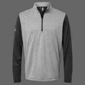 Men's Ultimate365 Heather Block Print Quarter-Zip Pullover