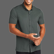 Stretch Pique Full Button Polo