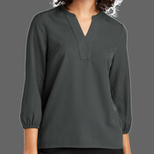 Women's Stretch Crepe 3/4 Sleeve Blouse