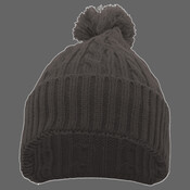 Cable Knit Pom-Pom Beanie