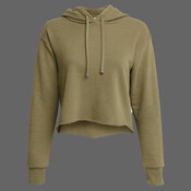 Women's Laguna Sueded Raw Edge Crop Hoodie Sweatshirt