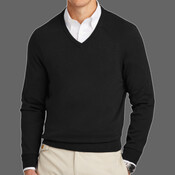 Cotton Stretch V Neck Sweater