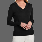 Women's Cotton Stretch V Neck Sweater