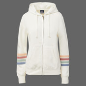 Women's Striped Sleeves Full-Zip Hooded Sweatshirt