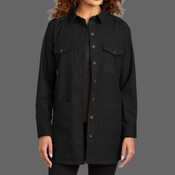 Women's Long Sleeve Twill Overshirt