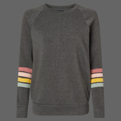 Women's Striped Sleeves Crewneck Sweatshirt