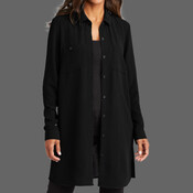 Women's Textured Crepe Long Tunic